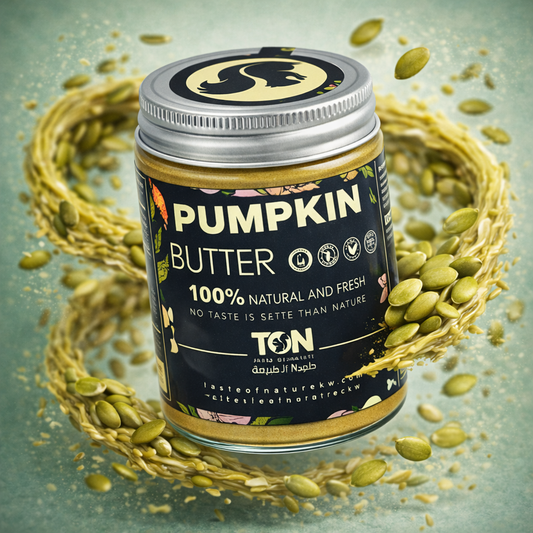 Natural butter, almond butter, dried fruits, and mixed nuts from TON Kuwait online store. Taste of nature
